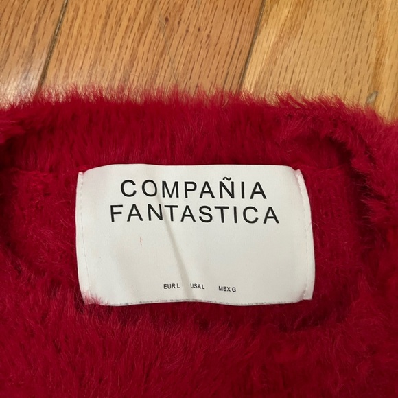 Red Fuzzy Sweater - Picture 3 of 5